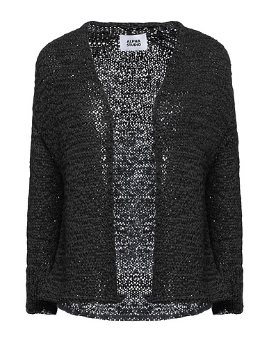 ALPHA STUDIO Cardigan Black 70% Polyester, 30% Polyamide