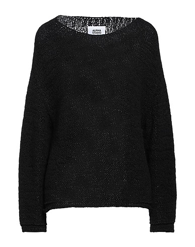 ALPHA STUDIO Jumper Black 74% Cotton, 26% Polyamide