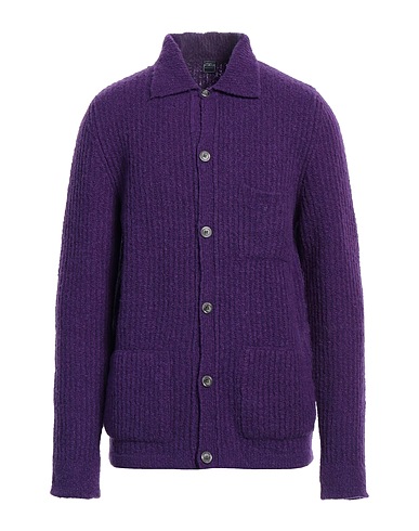 FEDELI Cardigan Purple 57% Virgin Wool, 28% Cashmere, 15% Polyamide