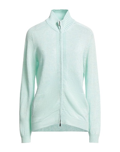 MALO Jumper with zip TURCHESE 77% Linen, 23% Cotton