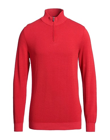 FEDELI Jumper with zip Red 100% Cotton