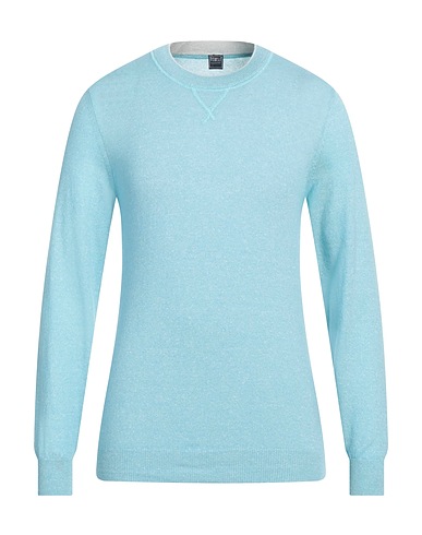 FEDELI Cashmere jumper Sky blue 70% Cashmere, 30% Linen