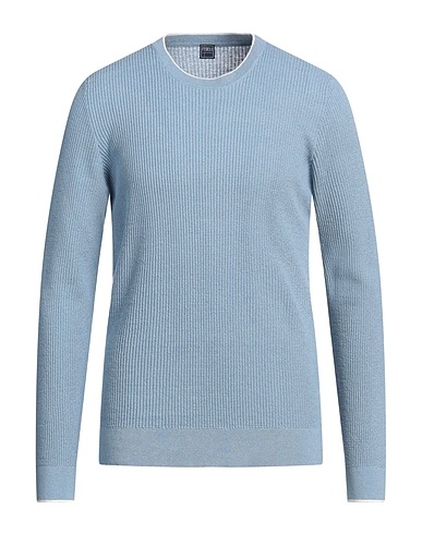 FEDELI Pullover Hellblau 70% Leinen, 30% Baumwolle
