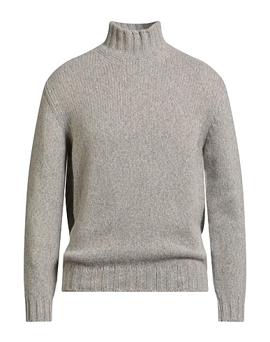 FEDELI Polo neck Light grey 50% Alpaca wool, 50% Virgin Wool