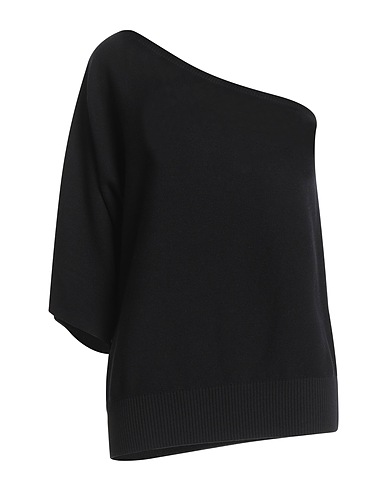 MALO One-shoulder top Black 100% Cotton