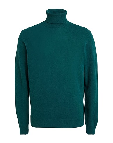 HERITAGE Rollkragenpullover Dunkelgrün 90% Wolle, 10% Kaschmir