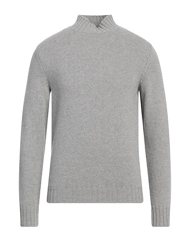 FEDELI Polo neck Light grey 70% Wool, 30% Cashmere