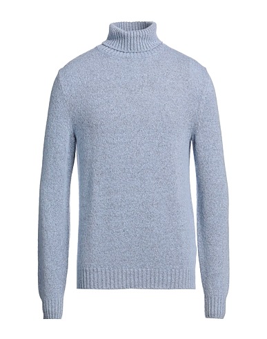 FEDELI Polo neck Sky blue 82% Wool, 18% Cashmere