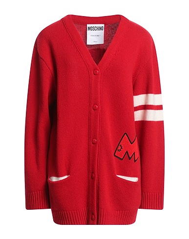 MOSCHINO Cardigan COUTURE Red 100% Virgin Wool