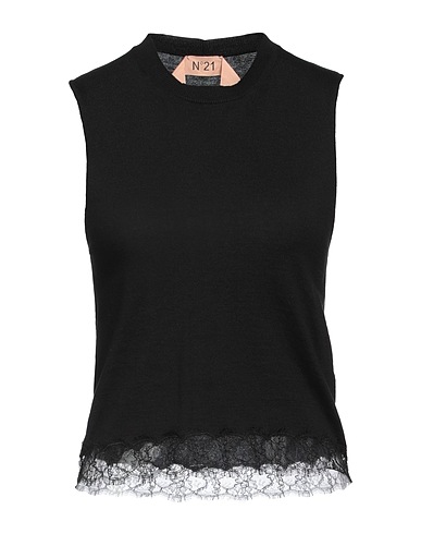 N°21 Sleeveless sweater Black 100% Cotton, Polyamide, Viscose