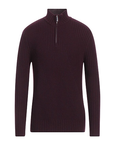 EMPORIO ARMANI Jumper with zip Plum 70% Virgin Wool, 30% Cashmere