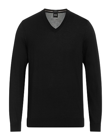 BOSS Jumper Black 100% Virgin Wool