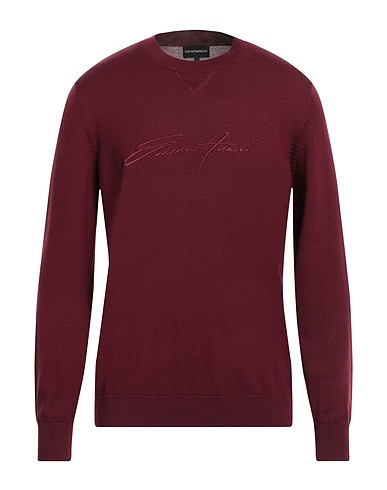 EMPORIO ARMANI Jumper Burgundy 100% Virgin Wool