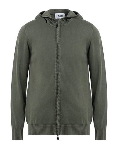 ALPHA STUDIO Cardigan Military green 100% Cotton