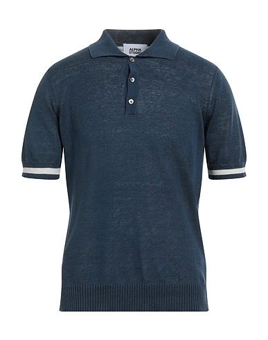 ALPHA STUDIO Pullover BLU NAVY 75% Lin, 25% Coton