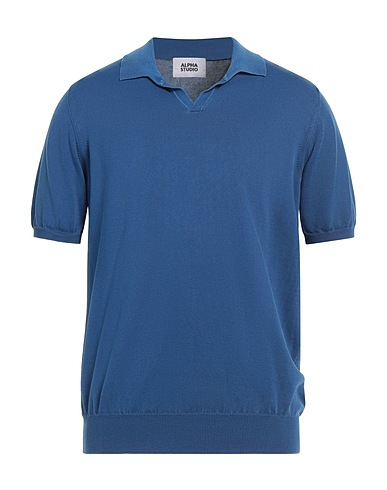 ALPHA STUDIO Pullover Blu 100% Cotone