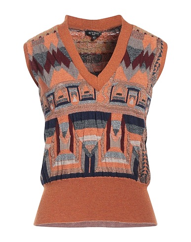 ETRO Sleeveless sweater Tan 50% Wool, 19% Synthetic fibers, 12% Cupro, 11% Acetate, 8% Silk