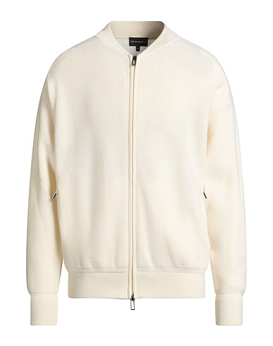 EMPORIO ARMANI Cardigan Off white 68% Virgin Wool, 32% Cotton, Polyamide, Elastane