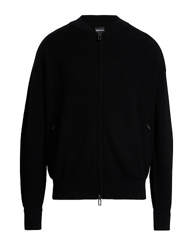 EMPORIO ARMANI Cardigan Black 68% Virgin Wool, 32% Cotton, Polyamide, Elastane