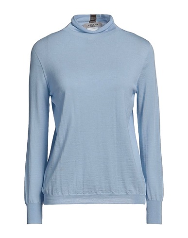 LA FILERIA Polo neck Sky blue 100% Virgin Wool