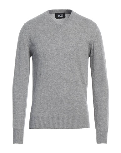 ALPHA STUDIO Sweater Light grey 100% Geelong Wool