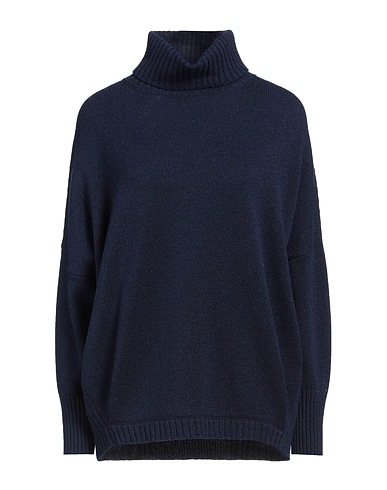 BIANCALANCIA Turtleneck Midnight blue 65% Virgin Wool, 18% Silk, 9% Cashmere, 6% Polyamide, 2% Metallic Polyester