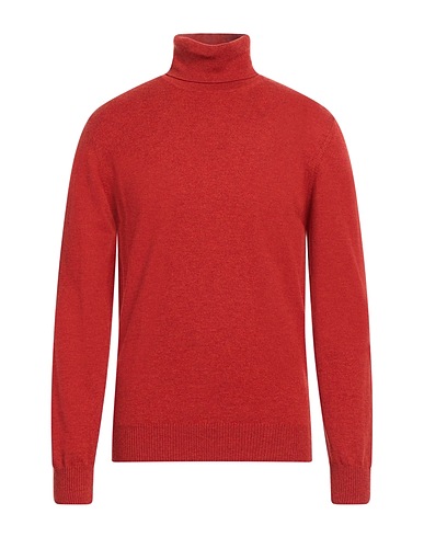 ALPHA STUDIO Polo neck Rust 100% Geelong Wool