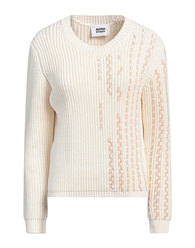 ALPHA STUDIO Sweater Ivory 62% Cotton, 38% Polyamide