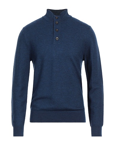 HACKETT Polo neck Navy blue 100% Merino Wool