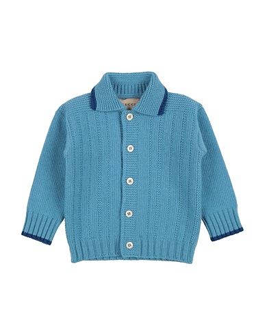 GUCCI Strickjacke Blaugrau 100% Wolle, Elastan