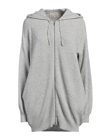 N.O.W. ANDREA ROSATI CASHMERE Cardigan Light grey 30% Wool, 30% Viscose, 20% Cashmere, 20% Nylon