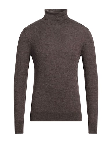 HACKETT Polo neck Brown 75% Merino Wool, 25% Silk