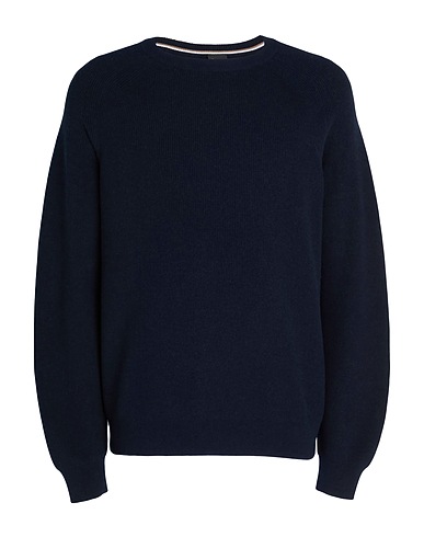 BOSS Jumper Navy blue 85% Cotton, 15% Wool