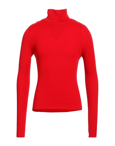 BALMAIN Polo neck Red 100% Merino Wool