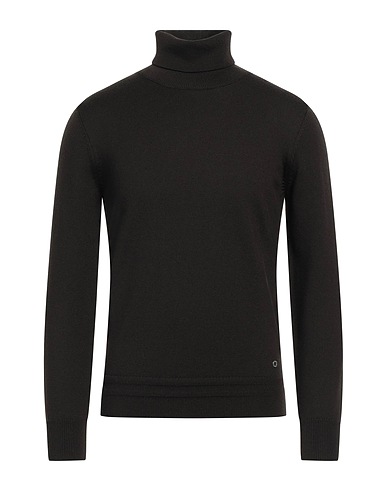 LIU •JO MAN Turtleneck Dark brown 100% Wool