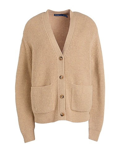 POLO RALPH LAUREN Cardigan WOOL-CASHMERE V-NECK CARDIGAN Beige 90% Laine, 10% Cachemire