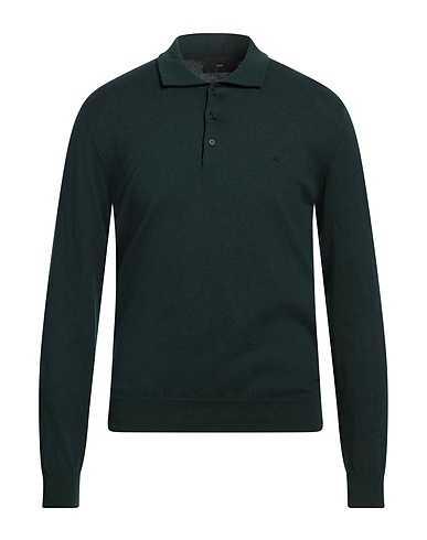 LIU •JO MAN Pullover Verde scuro 90% Cotone, 10% Cachemire