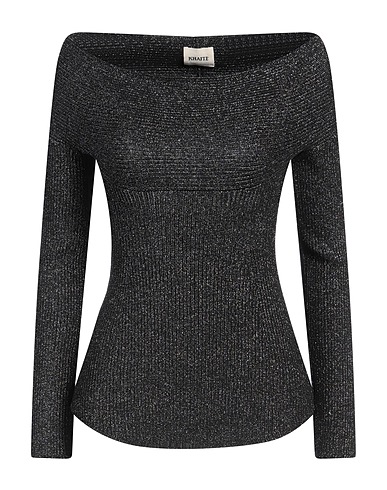 KHAITE Jumper Black 38% Virgin Wool, 36% Polyester, 17% Metallic fiber, 8% Polyamide, 1% Elastane