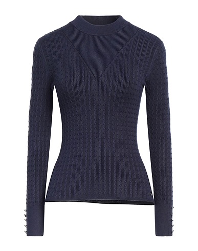 GUESS Jumper Navy blue 91% EcoVero™ viscose, 8% Polyamide, 1% Elastane