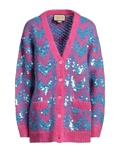 GUCCI Cardigan Fuchsia 67% Mohair wool, 28% Polyamide, 5% Wool, Polyester