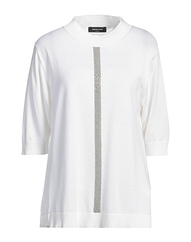 FABIANA FILIPPI Pullover Weiß 53% Schurwolle, 47% Baumwolle, Viskose, Ecobrass