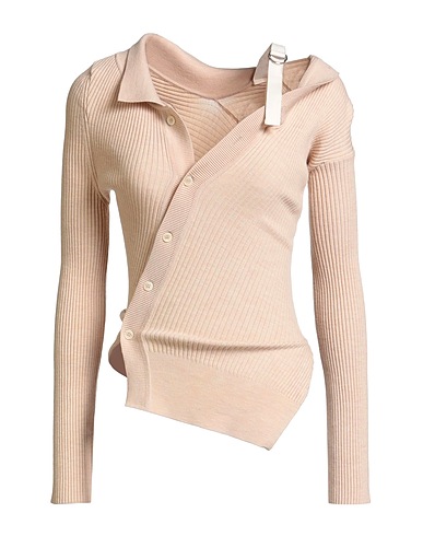 JACQUEMUS Cardigan Beige 82% Lana, 17% Poliammide, 1% Elastan