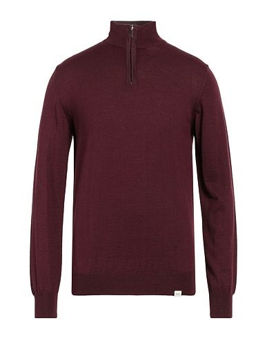 LIU •JO MAN Jumper with zip Burgundy 50% Merino Wool, 50% Acrylic