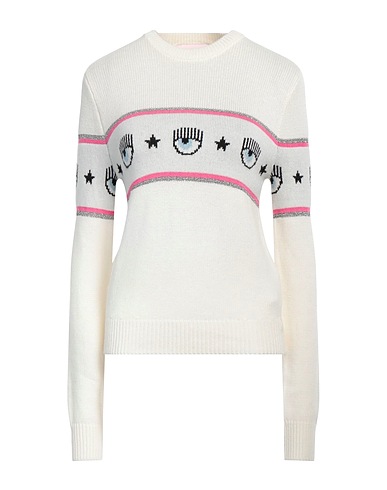CHIARA FERRAGNI Sweater White 35% Viscose, 31% Polyamide, 28% Wool, 5% Cashmere, 1% Metallic Polyester