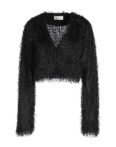 MEIMEIJ Cardigan Black 100% Polyester, Viscose, Polyamide, Elastane