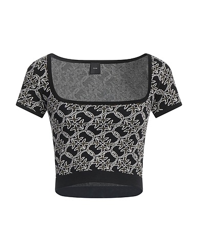 PINKO Pullover Nero 83% Viscosa, 17% Elastan, Poliestere, Metallo