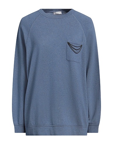 BRUNELLO CUCINELLI Cashmere blend Slate blue 100% Cashmere, Brass