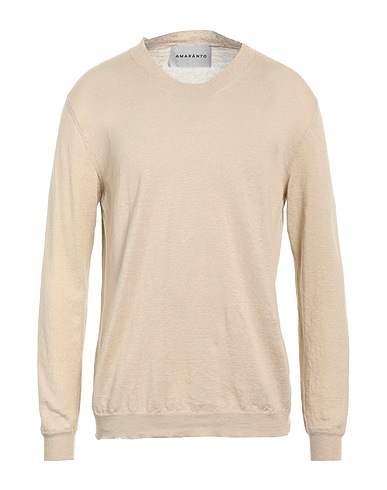 AMARANTO Pullover Beige 70% Leinen, 30% Baumwolle