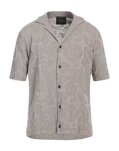 ROBERTO COLLINA Solid colour shirt Lead 100% Cotton