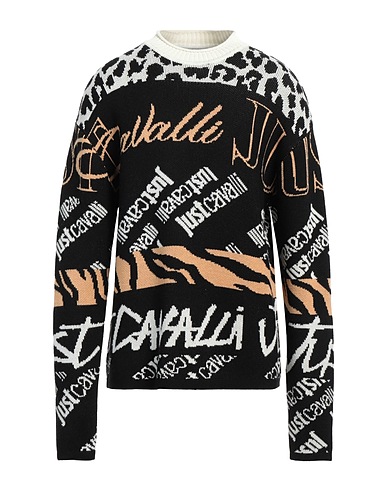 JUST CAVALLI Jumper Black 50% Acrylic, 50% Wool